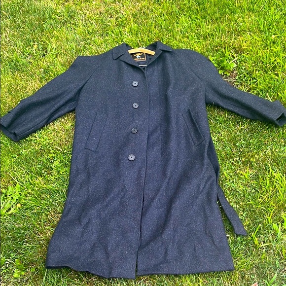 Hart Schaffner Marx Black Trench Coat Classic Design 42R - Picture 1 of 3